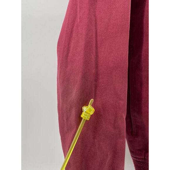 TOPMAN Men's Burgundy Mandarin-Collar Long Sleeve Zip-Up Bomber Jacket SZ S - Picture 5 of 11